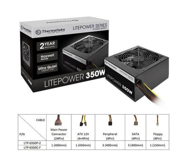 Thermaltake Litepower II Black 350W - 553028 - zdjęcie 2
